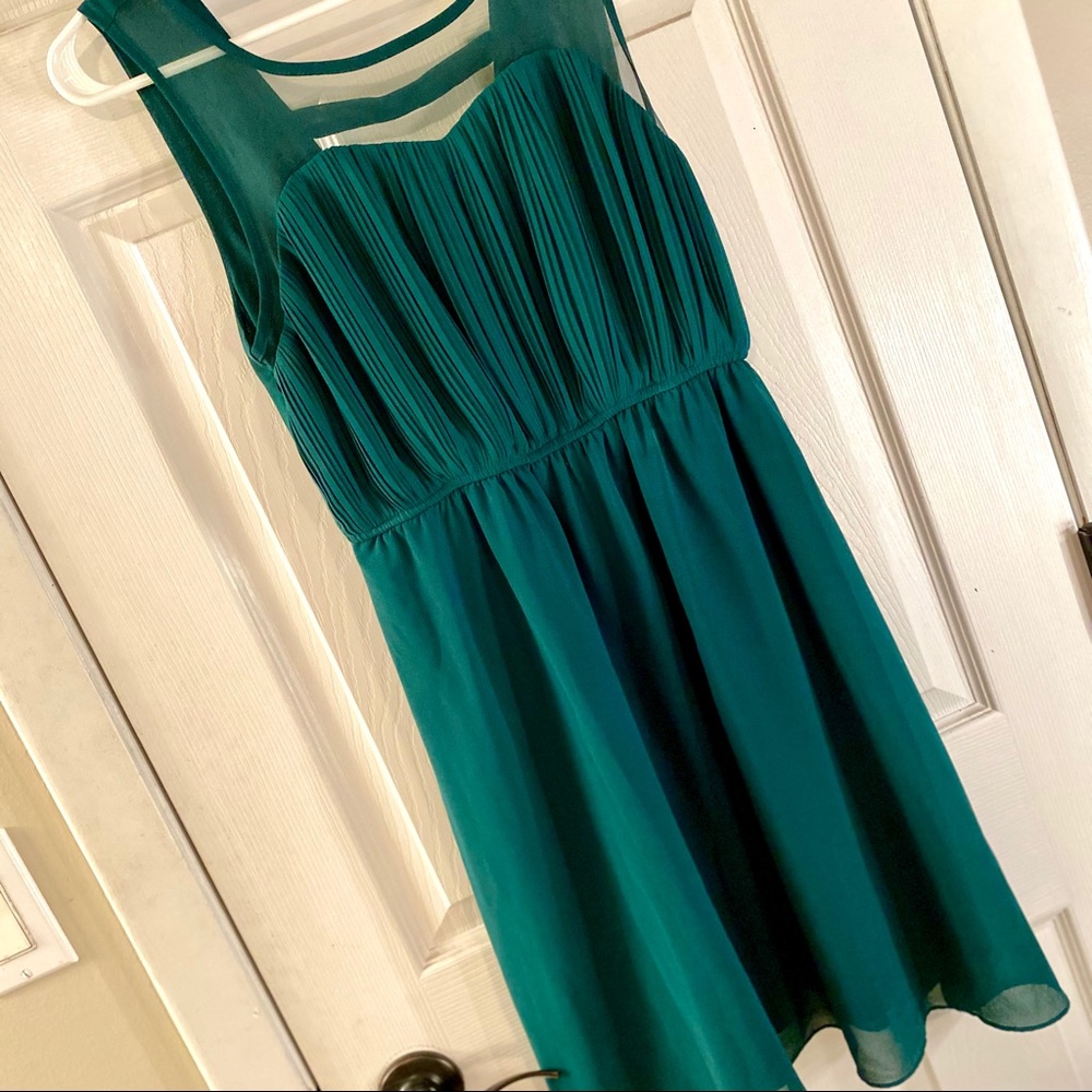 Ya Los Angeles Teal Green Mesh Dress